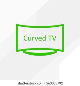 Curved LED TV vector icon for web design and mobile application user interface