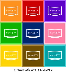 Curved LED TV vector icon for web design and mobile application user interface