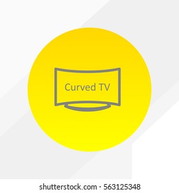 Curved LED TV vector icon for web design and mobile application user interface