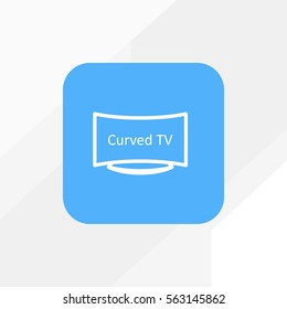 Curved LED TV vector icon for web design and mobile application user interface