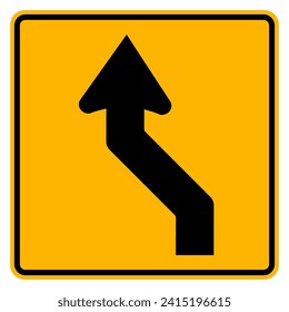 Curved Left Traffic Road Sign,Vector Illustration, Isolate On White Background Symbols, Label. EPS10 