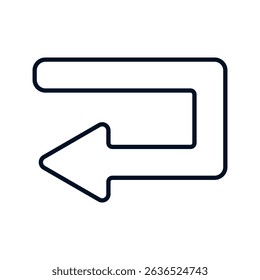 Curved Leftward Arrow Indicating Return to Previous Interface or Menu Level
