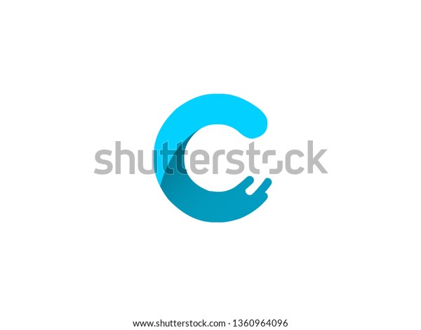 Curved Letter C Logo Stock Vector (Royalty Free) 1360964096