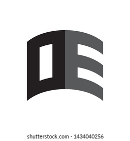 Curved Letter EO logo design vector