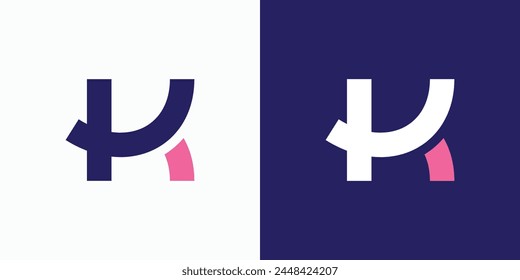 Curved letter K initial vector logo design in a modern, simple, clean and abstract style.