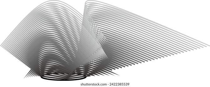 composición de línea curva con gradaciones en negro y gris como elemento de diseño visual