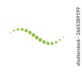 Curved line of decreasing dotted abstract icon design
