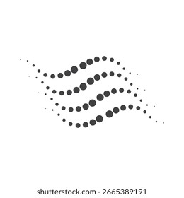 Curved line of decreasing dotted abstract icon design