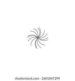curved line flower pattern vector design in white area