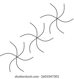 curved line flower pattern vector design in white area
