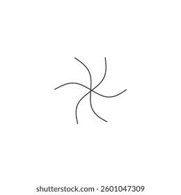 curved line flower pattern vector design in white area