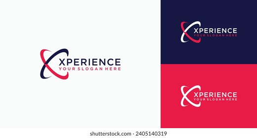 Curved line letter X logo design