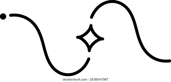 Curved Line Ornament with Diamond Accent