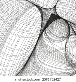 Curved line pattern. Abstract geometric shape. Dynamic wave motion. Vector illustration.