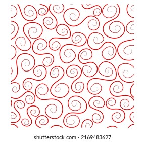 Curved line seamless pattern. Handwritten doodles. Lines and shapes. Handwritten marker design elements on white background.