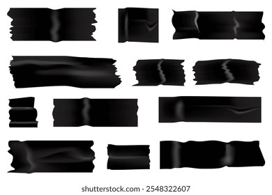 Curved line set. Abstract flowing shapes. Dynamic stroke details. Minimal vector outline.
