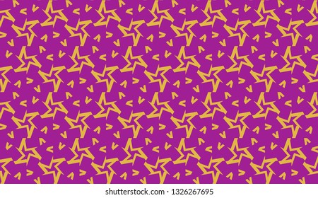 Curved line in triangles style. Vector illustration. Purple orange color. For interior wallpaper, smart design, fashion print. Seamless.