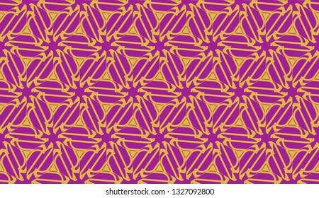 Curved line in triangles style. Vector illustration. Purple orange color. For interior wallpaper, smart design, fashion print. Seamless.