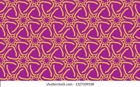 Curved line in triangles style. Vector illustration. Purple orange color. For interior wallpaper, smart design, fashion print. Seamless.
