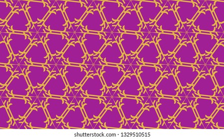 Curved line in triangles style. Vector illustration. Purple orange color. For interior wallpaper, smart design, fashion print. Seamless.