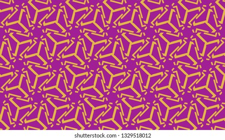 Curved line in triangles style. Vector illustration. Purple orange color. For interior wallpaper, smart design, fashion print. Seamless.