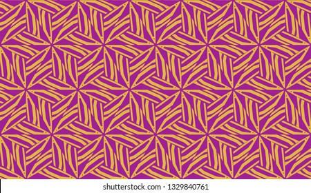 Curved line in triangles style. Vector illustration. Purple orange color. For interior wallpaper, smart design, fashion print. Seamless.