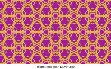 Curved line in triangles style. Vector illustration. Purple orange color. For interior wallpaper, smart design, fashion print. Seamless.