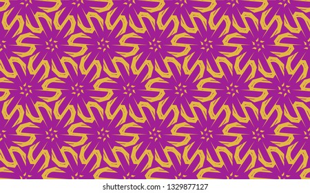Curved line in triangles style. Vector illustration. Purple orange color. For interior wallpaper, smart design, fashion print. Seamless.