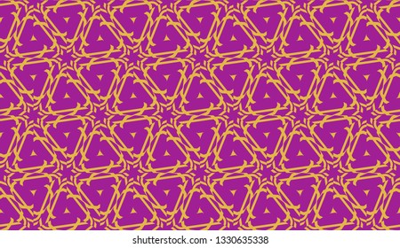 Curved line in triangles style. Vector illustration. Purple orange color. For interior wallpaper, smart design, fashion print. Seamless.