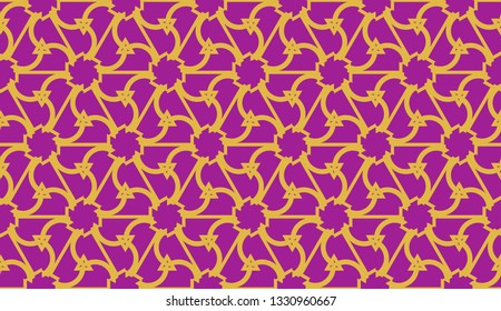 Curved line in triangles style. Vector illustration. Purple orange color. For interior wallpaper, smart design, fashion print. Seamless.