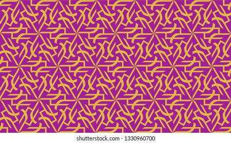 Curved line in triangles style. Vector illustration. Purple orange color. For interior wallpaper, smart design, fashion print. Seamless.