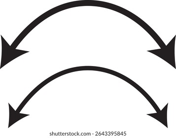 Curved line with two side arrow, Semicircular curved, direction, app and logo design, blue arrow icon, Two side arrow icon vector on white background,
