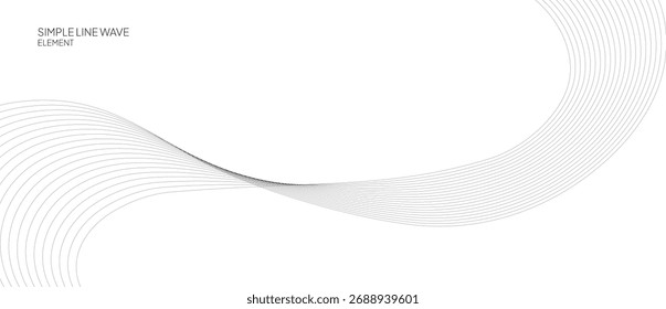 Elemento de Onda de Linha Curva - Fluxo Abstrato Mínimo no Plano de Fundo Branco
