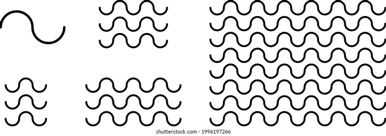 Curved line wave pattern set