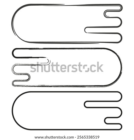 Curved lines. Abstract streak icon. Minimal shape vector. Outline illustration.