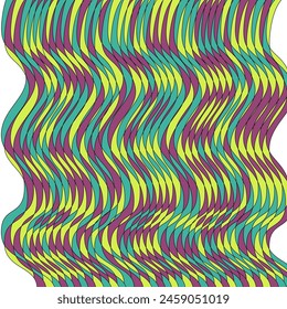 Curved lines background, 3 color palette.