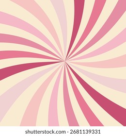 Curved lines background. Pink smooth waves. Vector illustration.
