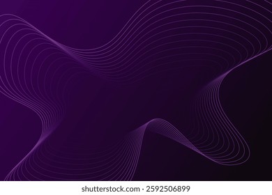 curved lines background for technology background with purple color