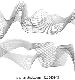 curved lines background white and grey vector