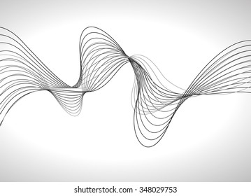 curved lines background white and grey and black vector