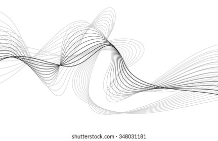 curved lines background white and grey and black vector