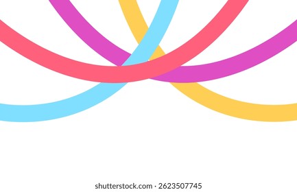 Curved lines birthday party decorations are colorful