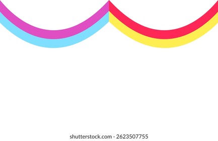 Curved lines birthday party decorations are colorful
