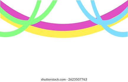 Curved lines birthday party decorations are colorful