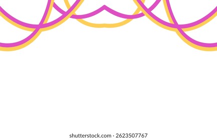Curved lines birthday party decorations are colorful