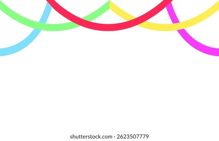Curved lines birthday party decorations are colorful