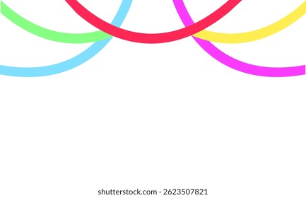 Curved lines birthday party decorations are colorful