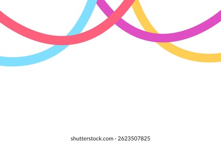 Curved lines birthday party decorations are colorful