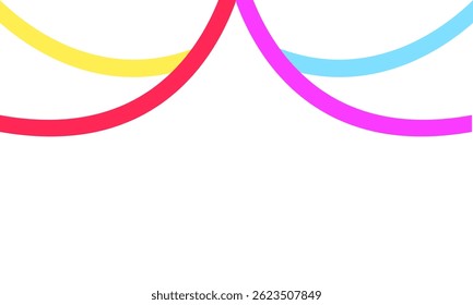 Curved lines birthday party decorations are colorful