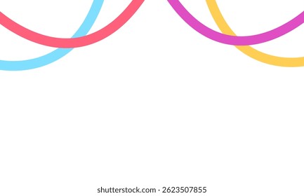Curved lines birthday party decorations are colorful